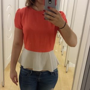 •SOLD• Cute colorblock peplum style blouse